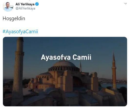 İstanbul Valisi Ali Yerlikaya: Hoş geldin Ayasofya