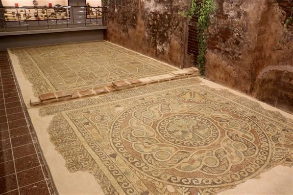 Kaçak kazıda ortaya çıktı 1800 yıllık elma mozaiği sergileniyor