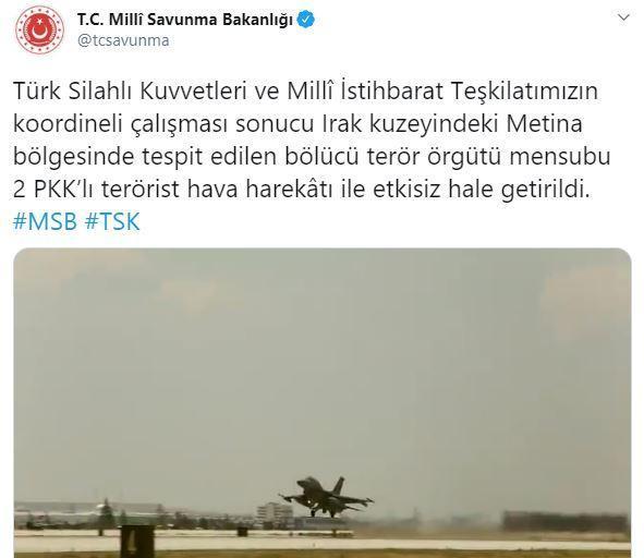 TSK ve MİTten ortak operasyon: 2 PKK’lı terörist etkisiz hale getirildi
