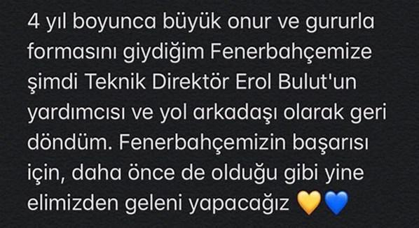 Mehmet Yozgatlı Fenerbahçeye geri döndüğünü açıkladı
