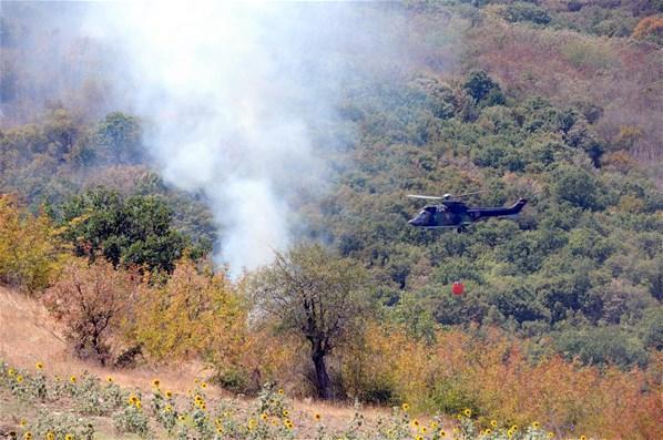 Bulgaristan sınırındaki orman yangını etkisini kaybediyor