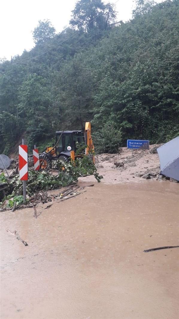 Trabzonun Sürmene ilçesinde şiddetli yağış AFAD ekipleri harekete geçti