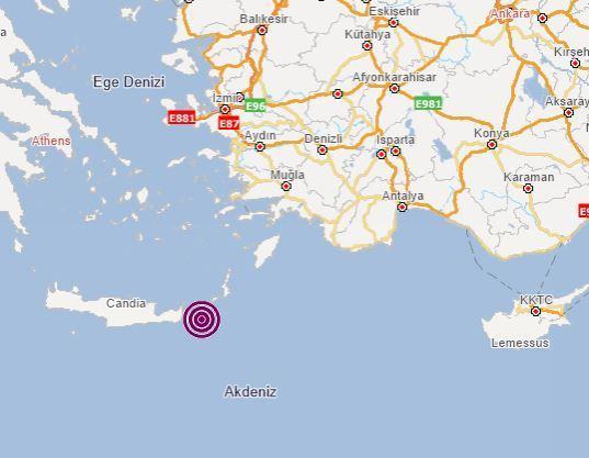 Akdenizde 4.1 büyüklüğünde deprem