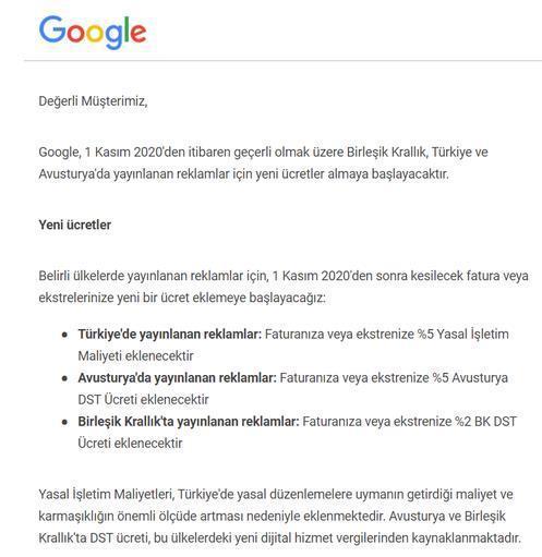 Googledan flaş Türkiye kararı