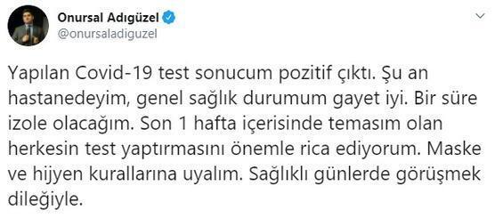 CHPli Onursal Adıgüzel corona virüse yakalandı