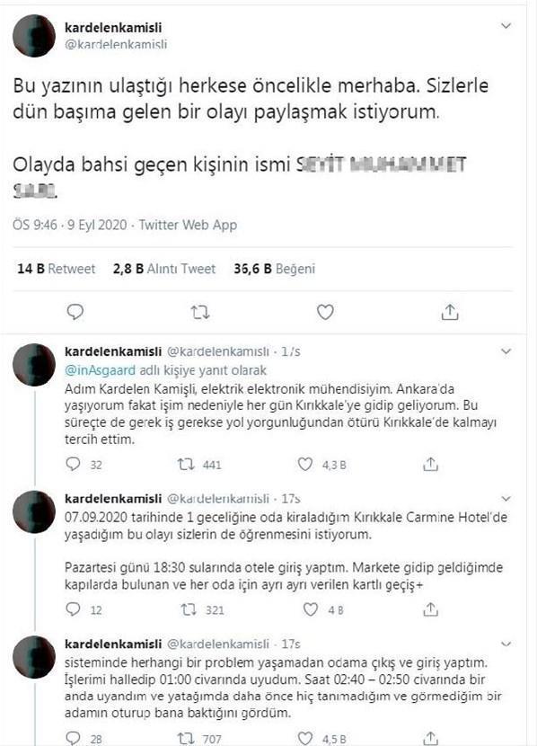 Otelde kabusu yaşadı Uyanınca yatağında kendisini izlediğini fark etti ve...