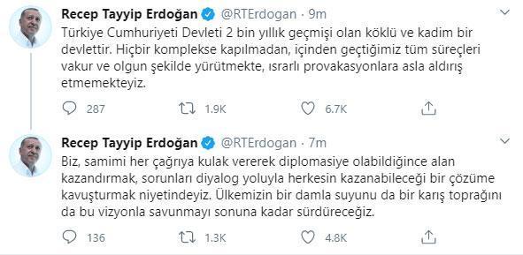 Cumhurbaşkanı Erdoğandan dünyaya net mesaj: Provakasyonlara asla aldırış etmemekteyiz