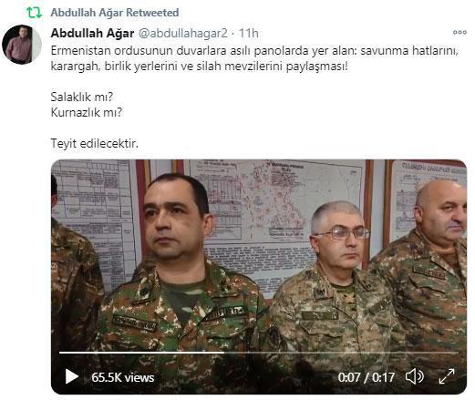 Ermenistan ordusunun paylaşımı olay oldu Abdullah Ağar: Salaklık mı, kurnazlık mı