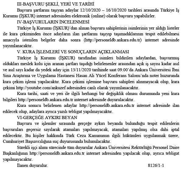Ankara Üniversitesi İŞKUR aracılığıyla 134 işçi alıyor Başvurular nasıl yapılır
