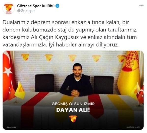 İzmirdeki deprem sonrası Göztepe açıkladı Ali Çağın Kaygusuz enkaz altında...