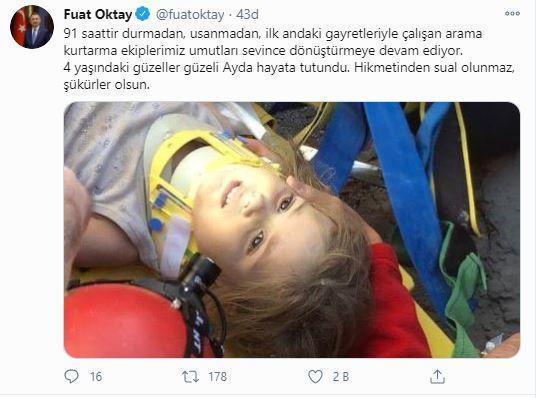 91. saatte büyük mucize 3 yaşındaki Ayda enkazdan sağ kurtarıldı Enkaz altında parmak oyunu...