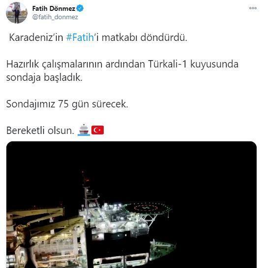 Bakan Dönmez açıkladı: Türkali-1 kuyusunda sondaja başlandı, 75 gün...