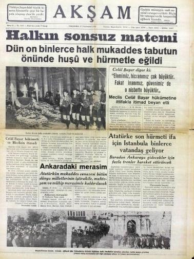 Atatürk ne zaman, kaç yaşında öldü Gazeteler Atatürk’ün cenazesini böyle gördü