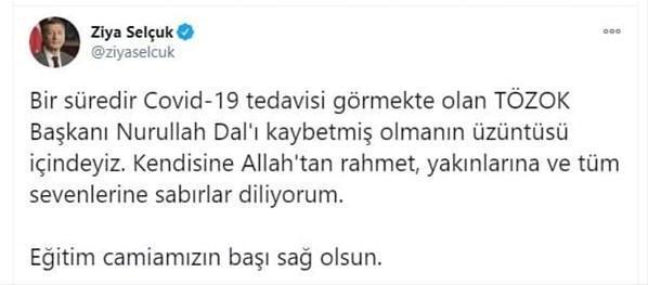 Türkiye Özel Okullar Dernek Başkanı Nurullah Dal korona nedeniyle hayatını kaybetti