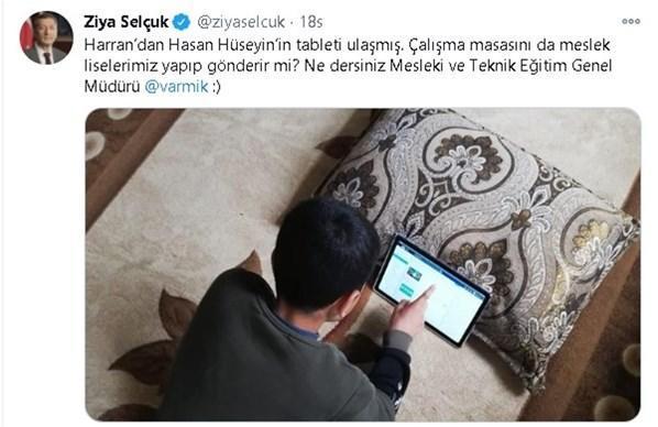 Bakan Selçuk paylaştı, belediye Hasana masa ve sandalye hediye etti