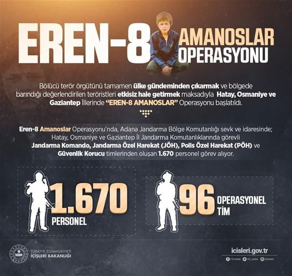 Eren-8 Amanoslar operasyonu başlatıldı 1670 askerle...