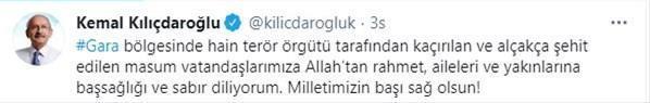 Kılıçdaroğlundan şehit 13 sivil vatandaş için başsağlığı mesajı