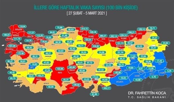 Korona haritası… Türkiye risk haritası: İllere göre risk durumu
