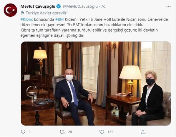 Bakan Çavuşoğlu, BM Genel Sekreteri Kıbrıs Özel Temsilcisi ile görüştü