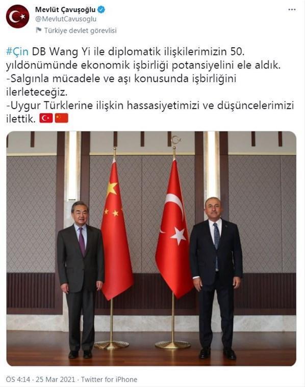 Bakan Çavuşoğlu twitterdan duyurdu: Çin aşısı için iş birliğini ilerleteceğiz
