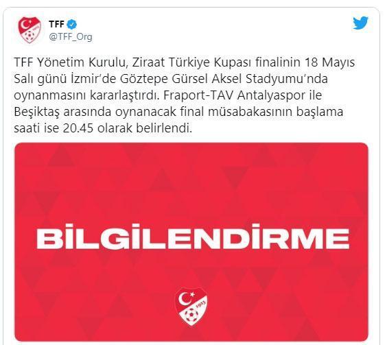 Ziraat Türkiye Kupası finali İzmir Göksel Aksel Stadyumunda oynanacak
