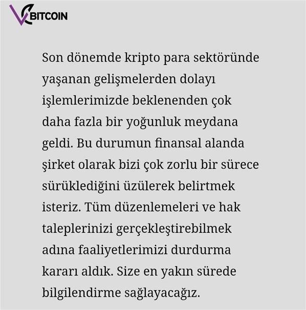 Kripto para borsası Vebitcoin faaliyetlerini durdurdu