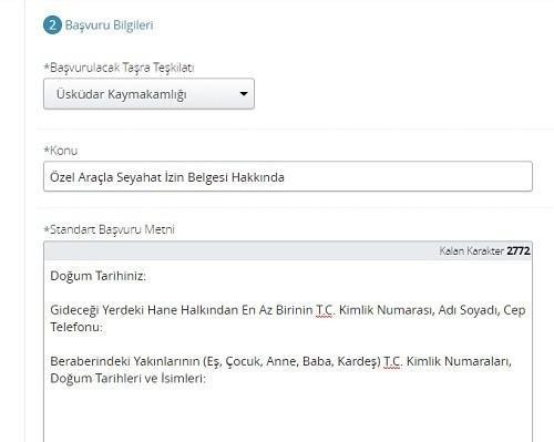 Standart başvuru metni nasıl doldurulur Seyahat izin belgesi kaç gün geçerli