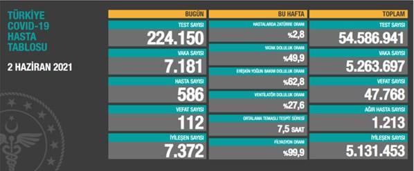 2 Haziran koronavirüs tablosu İşte yeni vaka ve vefat sayısı...