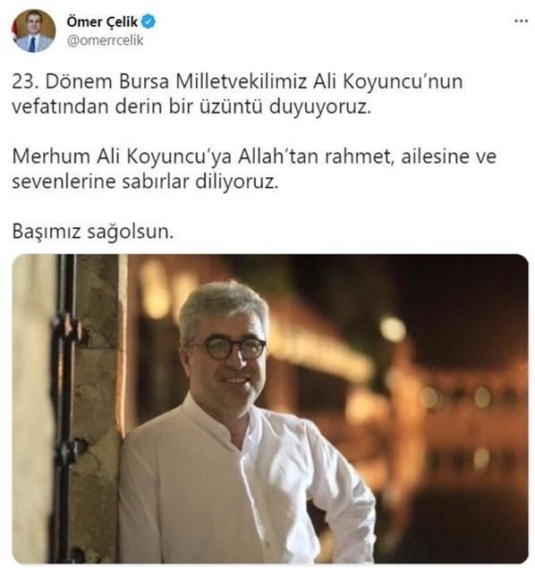 AK Parti Bursa eski Milletvekili Ali Koyuncu hayatını kaybetti