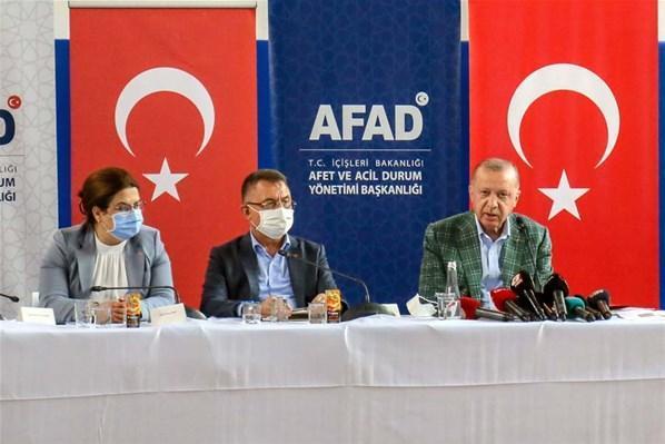 Cumhurbaşkanı Erdoğan yangın bölgesinde duyurdu İşte mağdurlara yapılacak yardımlar