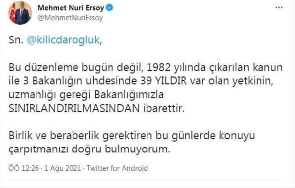 Kılıçdaroğlunun yapılaşma yetkisi iddiasına Bakan Ersoydan yanıt