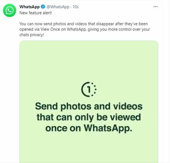 WhatsApp ‘View Once’ özelliğini duyurdu