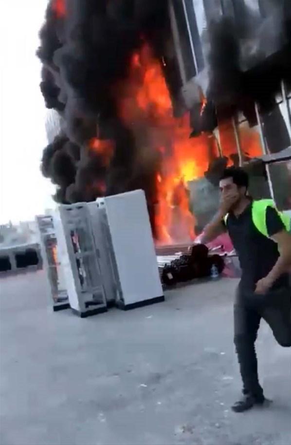 Ankarada hastane inşaatında korkutan yangın