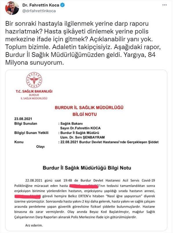 Bakan Kocadan çok sert tepki Raporu paylaştı: Açıklanabilir yanı yok