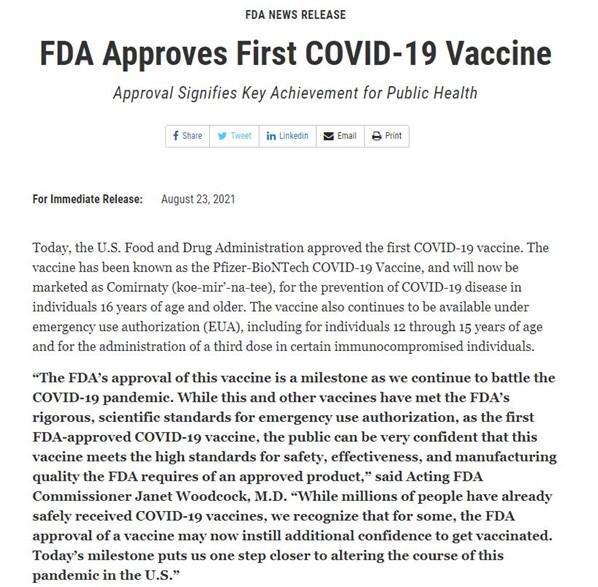 Pfizer/BioNTech aşısı tam onay aldı Dünyada bir ilk...