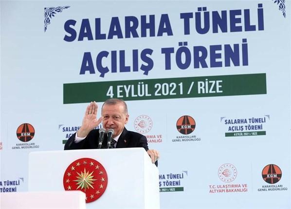 Rizede Salarha Tüneli açıldı Cumhurbaşkanı Erdoğan: 30 dakikalık yol 5 dakikaya düşüyor