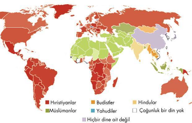 Ülkelere göre din haritası