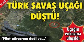 Düşen F-16nın pilotundan acı haber
