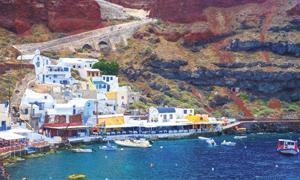 Mavi beyaz bir aşk Santorini