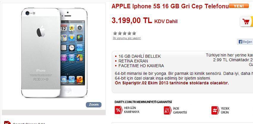 İşte dudak uçuklatan iPhone 5Sin Türkiye Ön Sipariş fiyatı