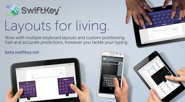 Polüler klavye uygulaması Swiftkey 4.3 Google Playde yayınlandı