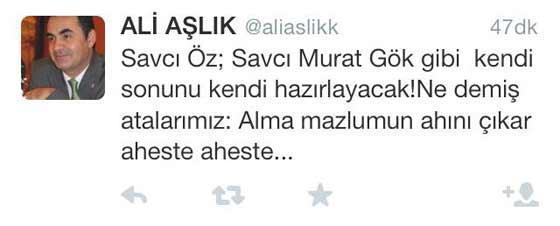 AK Partili vekilden şok savcı Öz tweeti