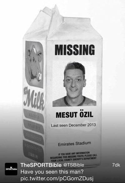 Mesut Özil için kayıp ilanı