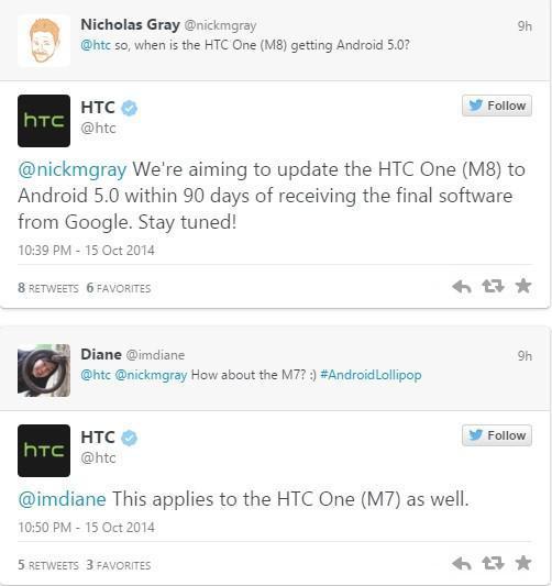 HTC, Android 5.0 güncellemesini 90 gün içerisinde dağıtacak