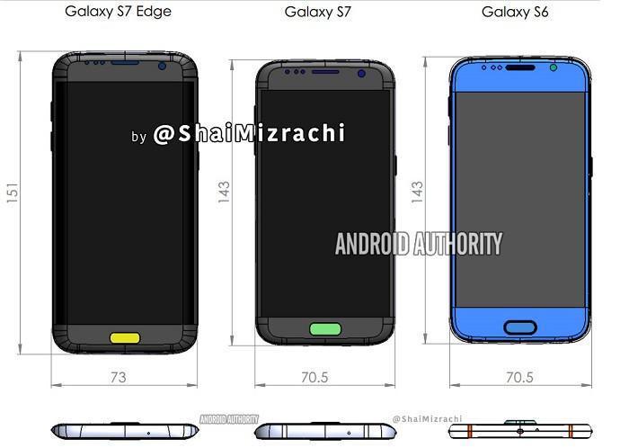 Galaxy S7 ve Galaxy S7 Edgein bu defa kasa boyutları ortaya çıktı