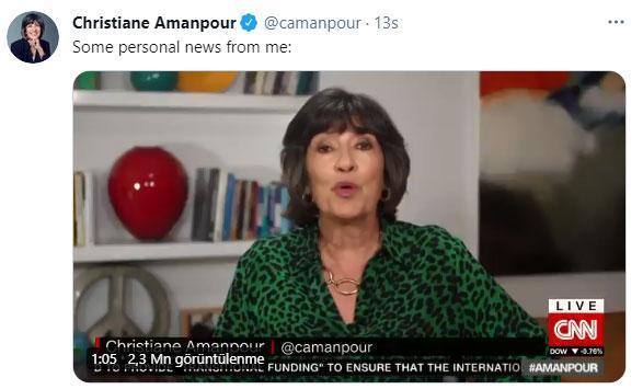 CNN sunucusu Christiane Amanpour kansere yakalandığını canlı yayında duyurdu