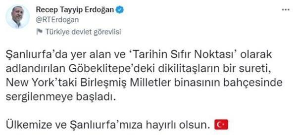 Cumhurbaşkanı Erdoğan’dan New York’ta ‘Göbeklitepe’ paylaşımı