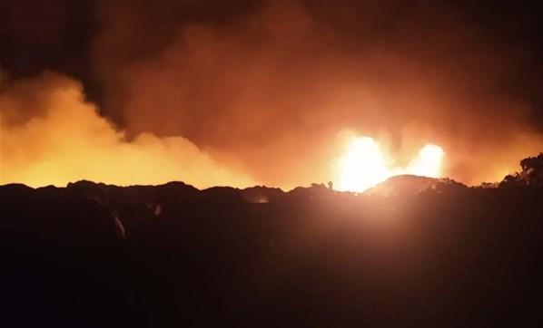 Ankarada olaylı gece Çöplükte patlama sonrası yangın