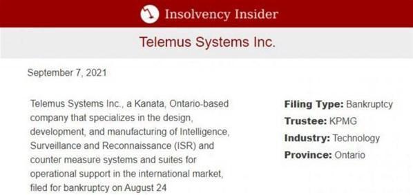 Azerbaycan-Ermenistan savaşında Türkiyeye tavır alan Kanadalı firma Telemus Systems  iflas etti