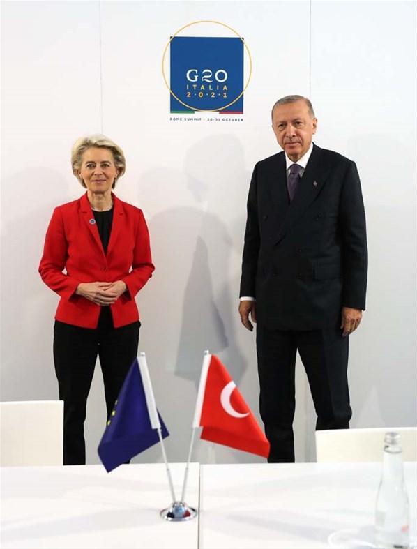 Cumhurbaşkanı Erdoğan, AB Komisyonu Başkanı Leyen ile görüştü